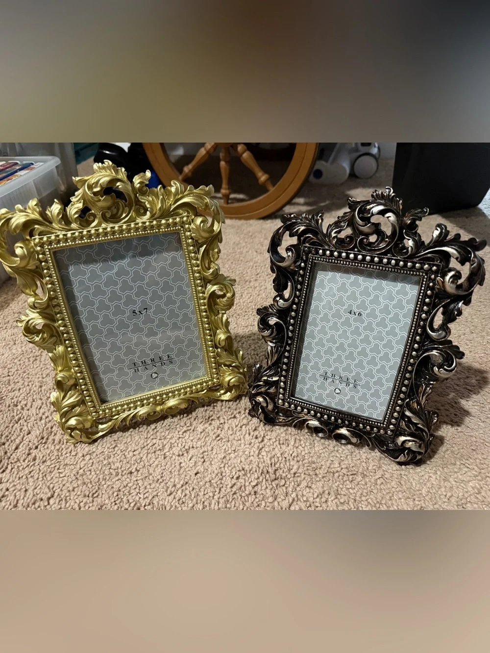 Pair of Ornate Baroque Picture Frame - Gold and Bronze